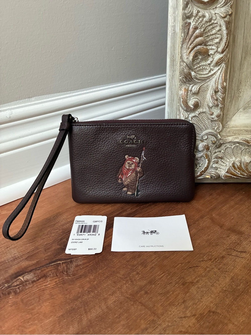 Coach x Star Wars Ewok Corner Zip Leather Wristlet